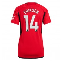 Camisa de Futebol Manchester United Christian Eriksen #14 Equipamento Principal Mulheres 2023-24 Manga Curta